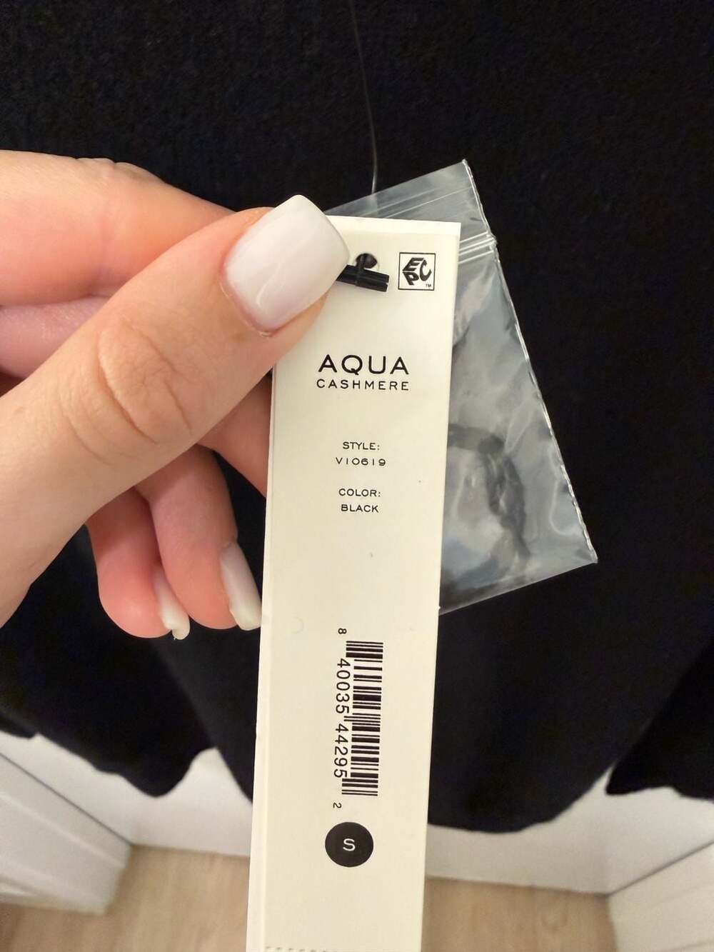 Aqua Cashmere Turtleneck Sweater Dress Black Size S VI0619 NWT - Picture 6 of 10
